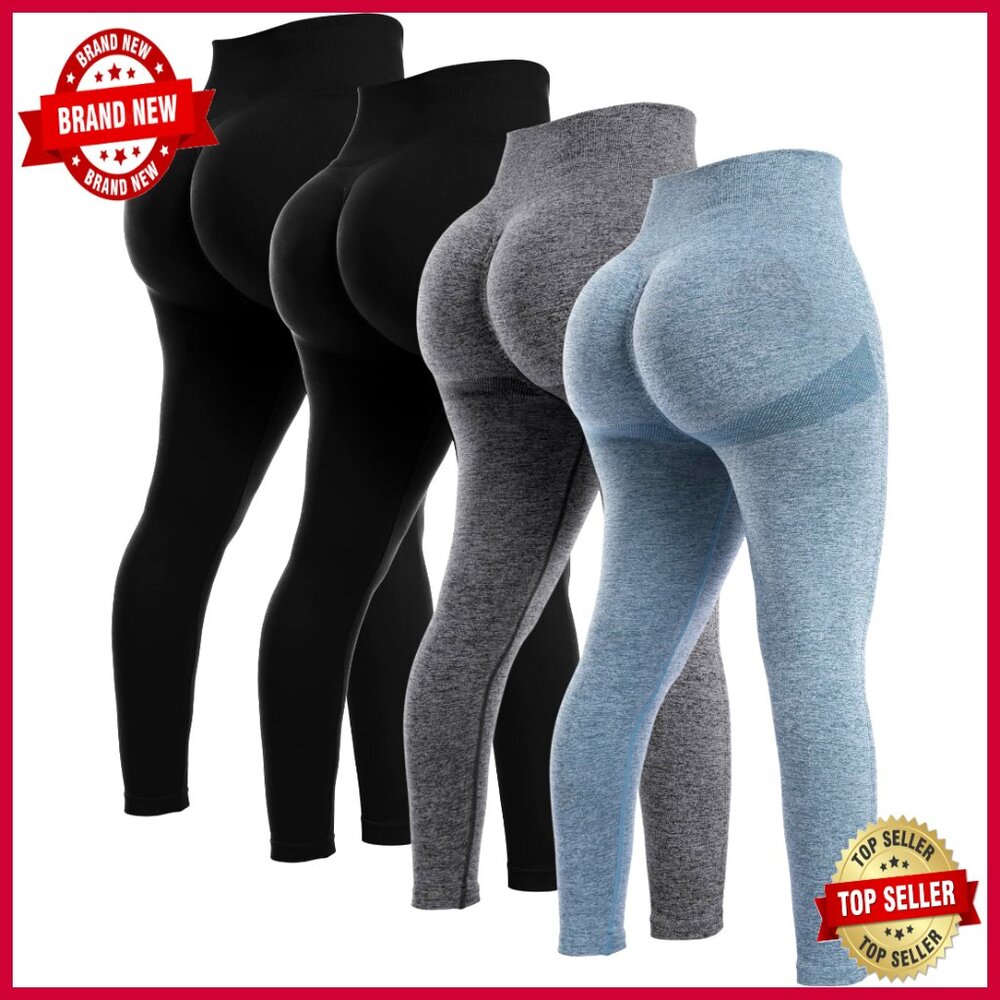 High Waist Seamless Butt Lifting Leggings 4 Piece Set Tummy Control